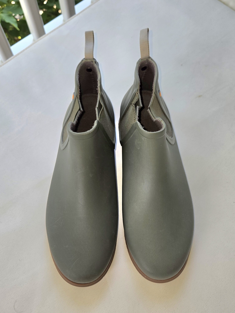 Bogs Sweet Pea Waterproof Rain Boot Olive Green Slip On Chelsea Ankle Boot Sz 8 - Picture 6 of 6